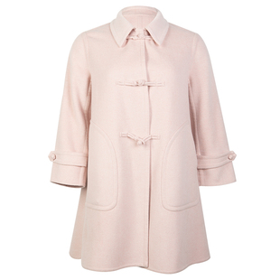 【减龄粉色】美丽客栈衬衫领宽松保暖大码女装反季新中式风大衣冬