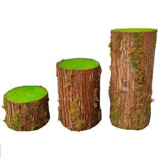 仿真木桩苔藓树桩空心假木头青苔木墩森系婚庆橱窗路引装饰木道具