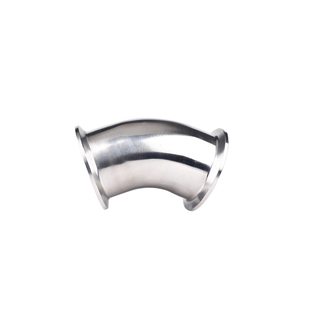 45度快装弯头304不锈钢卫生级镜面焊接卡盘弯管卡箍式120度弯头38