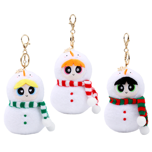 HUGKIS飞天小女警冬季雪人毛绒玩具挂件背包挂饰玩偶公仔生日礼物