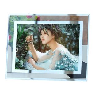 相框摆台创意6寸7寸8寸水晶5玻璃洗照片做成相架定制相片桌面摆件