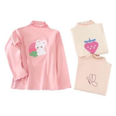 女童中高领打底衫衣服2025春秋款中大童宝宝上衣童装儿童长袖t恤