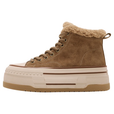 星期六加绒厚底帆布鞋加厚板鞋子