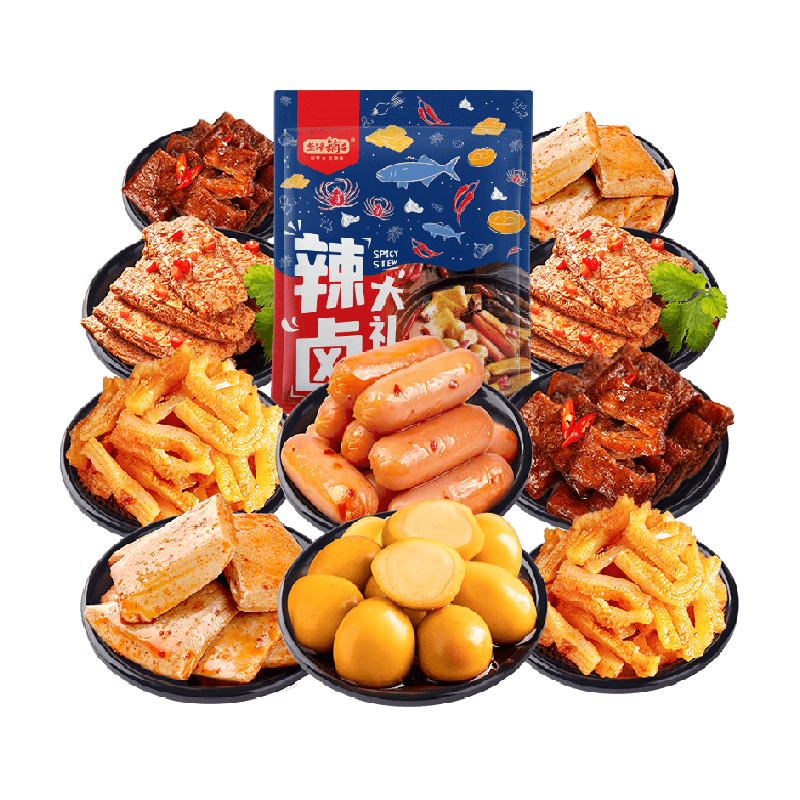 盐津铺子豆干零食大礼包268g约25小包解馋小吃休闲食品魔芋爽素肉