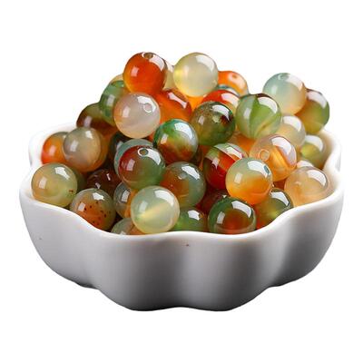 孔雀玛瑙手链散珠子diy串珠编织