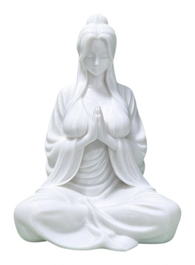 3D打印白色塑料禅意佛像摆件