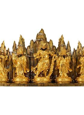 台湾纯铜贴金五方五路财神爷神像