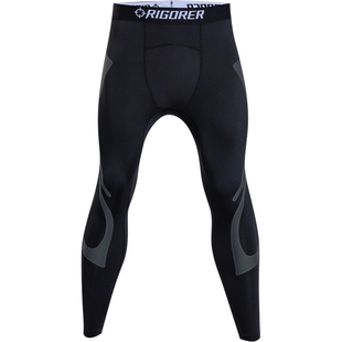 准者发热加压紧身七分裤冬季健身篮球跑步运动裤男加绒保暖压缩裤