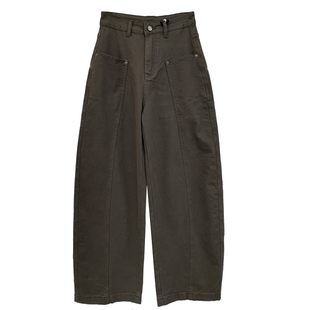 清仓特价 重工复古微弯刀牛仔裤女秋季宽松阔腿设计感工装休闲裤