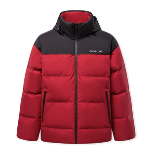 森马羽绒服男防风防水2025冬季新款宽松连帽鹅绒服厚款面包服外套