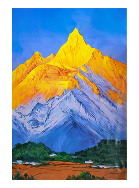 日照金山客厅沙发背景墙挂画