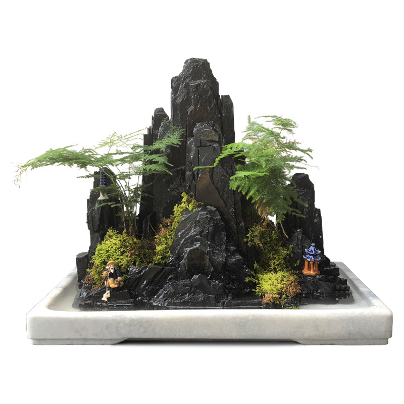 假山流水摆件真石头盆景造景装饰