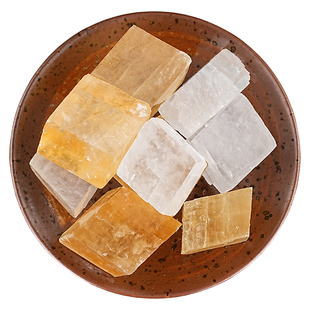 天然方解石原石摆件橙白色碳酸钙矿物标本鱼缸装饰水晶冰洲石观赏