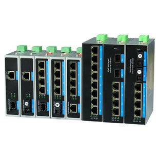 拓轩工业交换机百兆千兆5口8口POE供电交换机1光4电轻铝壳交换机千兆2光4电WEB环网交换机