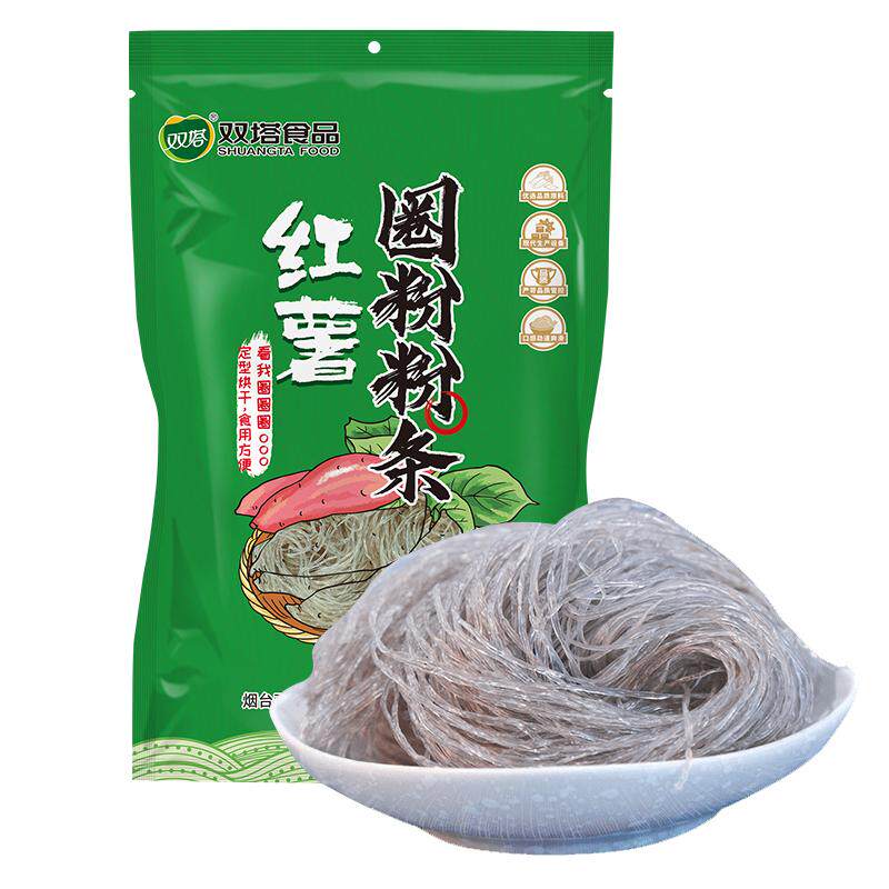 双塔红薯粉条火锅圈粉正宗山东特产地瓜番薯手工级龙口粉丝300g