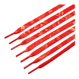 适配aj耐克婚鞋鞋带喜字结婚鞋饰秋冬丝带运动鞋红色配饰新年喜庆