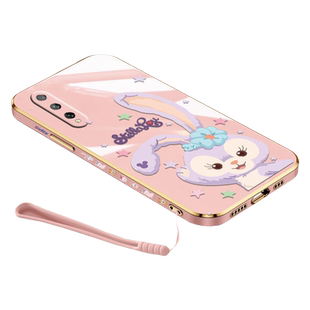 送钢化膜苹果7plus手机壳iPhone8星黛露8plus软壳se2女苹果6splus电镀直边六挂绳镜头全包新款可爱卡通保护套