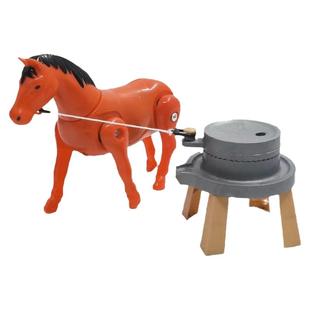 推磨毛驴电动仿真小马拉磨走路马拉车玩具绕桩马儿童礼物抖音同款