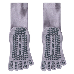 五指瑜伽袜子防滑专业女夏季普拉提训练室内运动专用健身中筒分趾