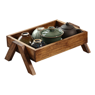 异丽木质干泡台小茶盘家用中式茶杯茶托盘茶具茶台复古实木托盘