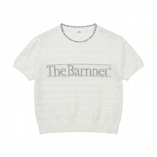 韩国直邮~thebarnnet八奶 字母logo提花短袖针织衫短款T恤上衣7