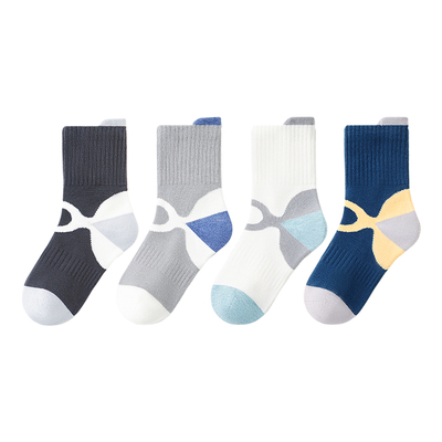 小龙人抗菌无骨秋冬中筒纯棉袜