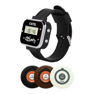 Catel加讯无线呼叫器餐厅银行棋牌办公设备无线遥控老人呼叫器取餐器振动手环腕表服务铃手表式一键紧急求救