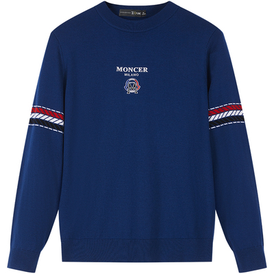 zouk经典圆领时尚撞色字母毛衣