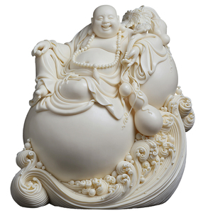 戴玉堂陶瓷林建胜《坐葫芦如意弥勒》收藏商务送礼摆件家居饰品