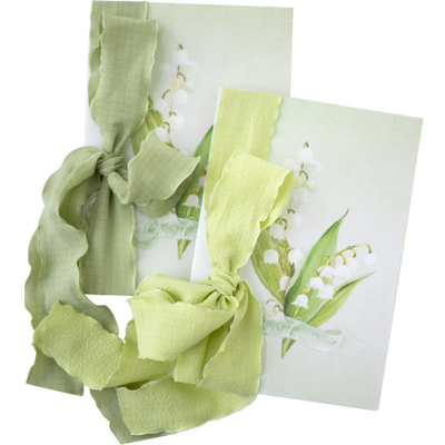 唯美铃兰法式水彩手给婚礼誓言卡