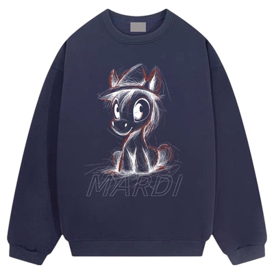 马年本命年红色衣服素描小马卫衣