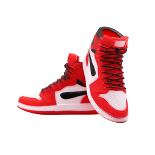 迷你AJ红白篮球鞋模型 男神男孩生日蛋糕装饰摆件烘焙配件 左脚款