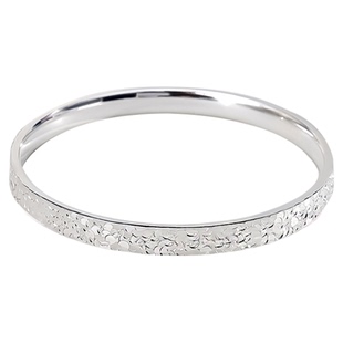 汇宝泉纯银手镯999足银纯手工碎冰冰银手镯女款银镯子送女友礼物