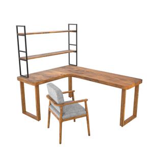 拐角书桌L型电脑桌台式北欧实木家用靠墙长写字桌卧室转角办公桌