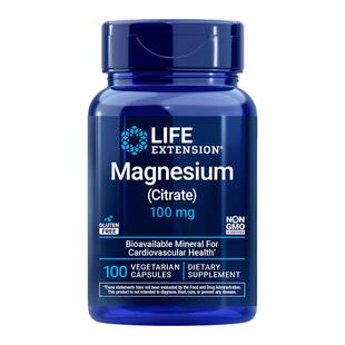 美国lifeextension柠檬酸镁补充剂magnesium citrate 100mg 100粒