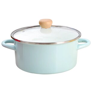 加厚搪瓷锅18-24搪瓷汤锅双耳汤煲奶锅珐琅锅家用电磁炉燃气通用