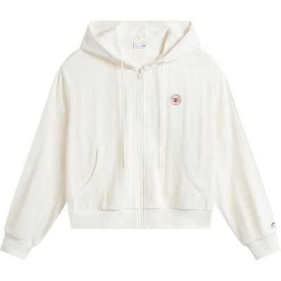 李宁女士宽松开衫连帽卫衣