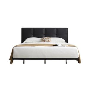 支吾臻巧皮床主卧现代简约双人床意式家具卧室实木可可极简床架