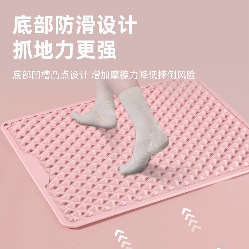 双面脚垫软硅胶指压板脚底慢跑压板趾足底按摩垫加厚防滑垫挂孔