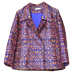 张和才龙凤共舞古蜀锦布料羽绒服冬装原创外套真丝桑蚕丝上衣定制