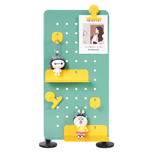 桌面洞洞板置物架书桌书架收纳儿童学习桌免打孔办公桌挂板墙壁上