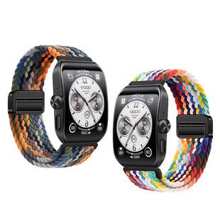 适用于oppowatch4pro手表表带编织尼龙回环3pro磁吸扣Watch2/1智能腕带se运动新款高级感男女free替换带配件