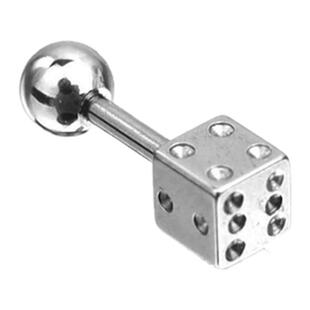 Shinma 钛钢0.8/1.2mm骰子耳钉耳骨钉鼻骨钉土酷小众气质穿刺饰品