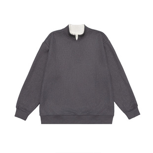 2026春季新款美式高街卫衣男款酷帅假两件宽松百搭V领套头长袖