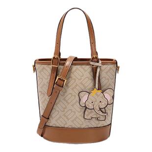 百丽包女2025新款复古海鸥老花小象桶单肩包斜挎包手提包X7233AX5