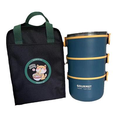 保温桶饭盒包圆形袋子上班族带饭手提袋大容量加高冬季保温便当袋