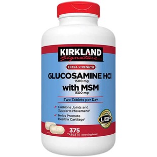 保税美国Kirkland科克兰盐酸氨基葡萄糖MSM维骨力关节软骨素375粒