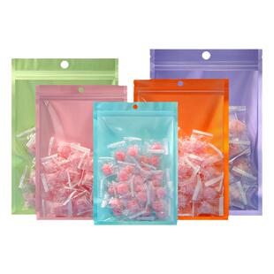 彩色马卡龙自封袋卡套保护袋饰品打包礼品袋大尺寸咕卡密封袋纯色
