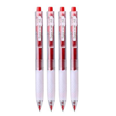 晨光12支按动款大墨王红笔