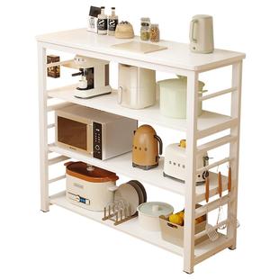 厨房置物架落地多层切菜桌子长方形微波炉收纳架锅架多功能窄边柜